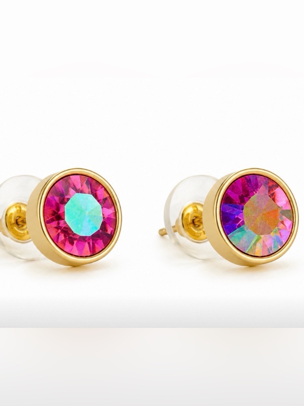 Kate Spade New York Forever Gems Small Stud Earrings in Pink Aurora Borealis